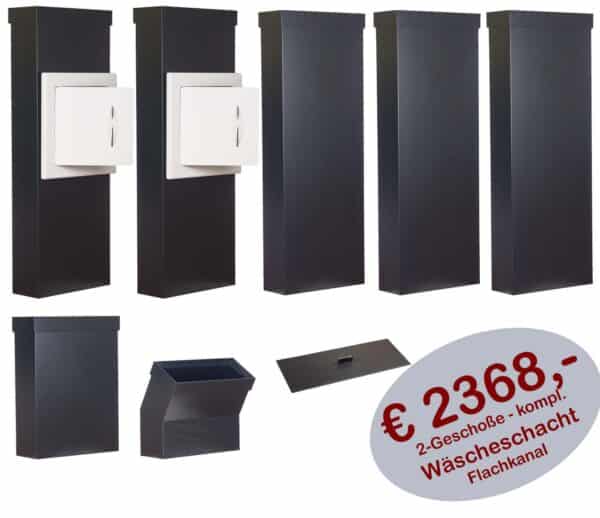 Wäscheabwurfschacht-Komplettset Wäsche-Ex SMART Typ Einfamilienhaus mit 2 Einwurftüren
