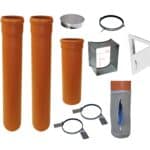 Wäscheabwurfschacht-Komplettset, mit 1 Holztüre (MDF) mit KG-Rohr 250mm od. 315mm Durchmesser