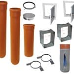 KG-Rohr 250mm – od. 315mm Wäscheabwurfschacht-Komplettset mit 2 hochwertigen Einwurftüren in metall weiß inkl. Dichtung