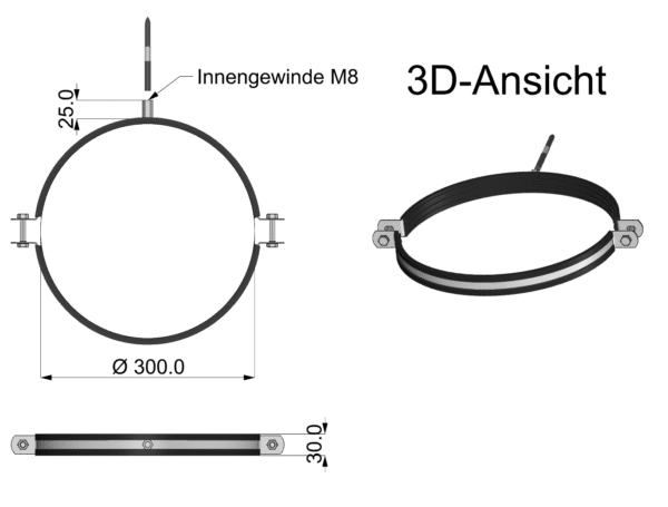 Rohr-Wandhalter für EDELSTAHL- und  KUNSTSTOFF-Rohre – Bild 5