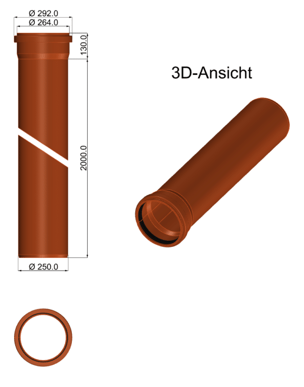 Wäscheabwurfschacht-Komplettset mit 2 Holztüren (MDF) mit KG-Rohr 250mm od. 315mm Durchmesser – Bild 8
